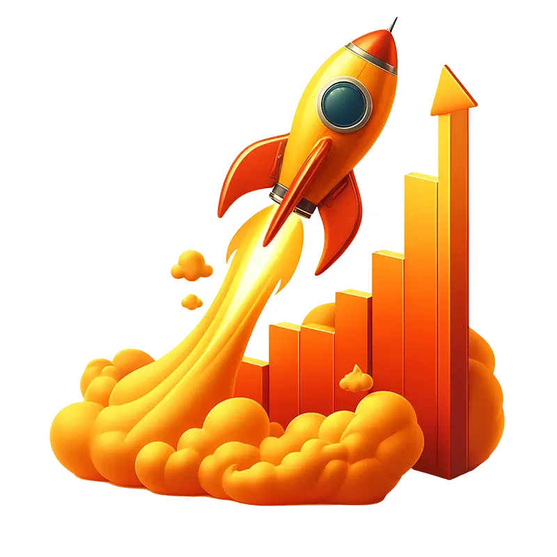 fusée décollant montrant les effets d'une prestation seo