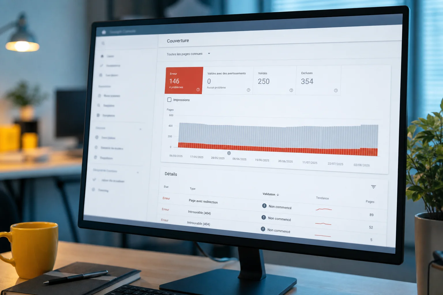 Repérer les erreurs 404 sur votre site Détecter une erreur 404 wordpress avec Search Console