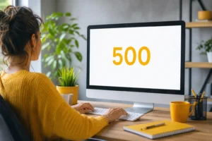erreur 500 c'est quoi affichée sur un écran d'ordinateur