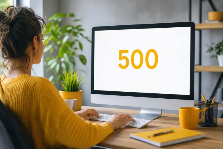 erreur 500 c'est quoi affichée sur un écran d'ordinateur