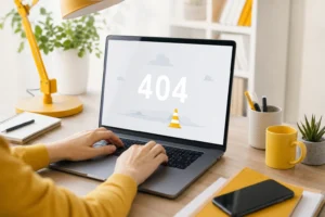 Écran affichant une wordpress erreur 404 sur un site