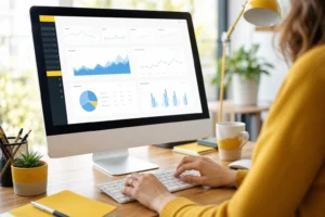Tableau de bord SEO PrestaShop avec statistiques de trafic